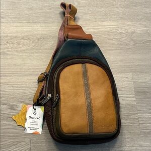 Soruka Greg Multicolor Leather Backpack